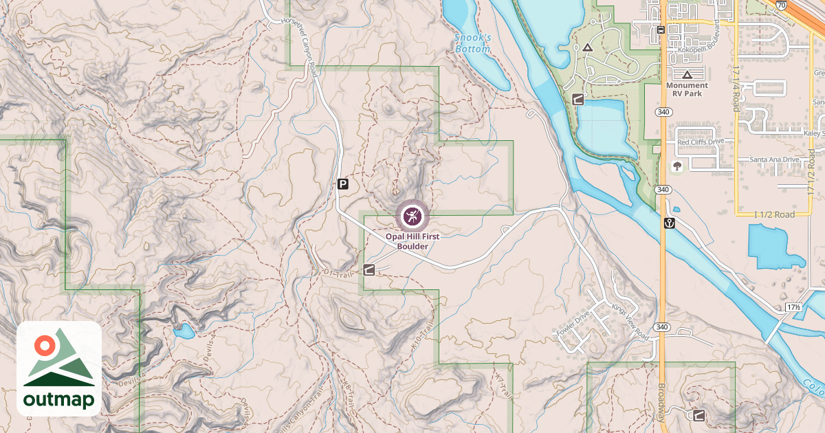 Map of Opal Hill First Boulder