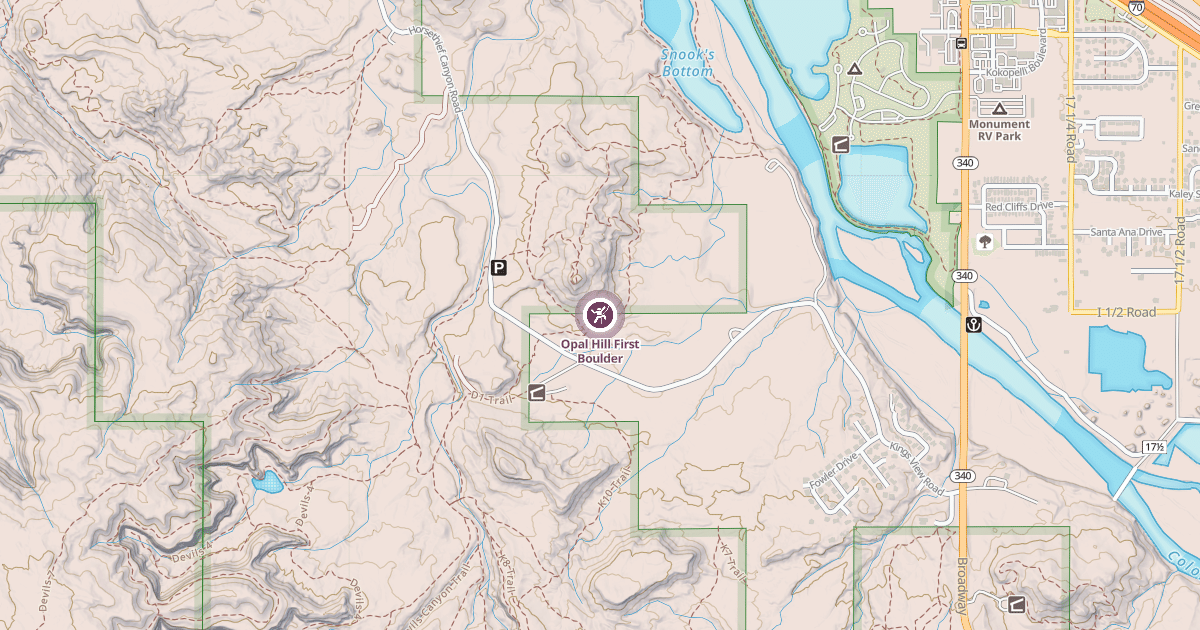 Map preview of Opal Hill First Boulder