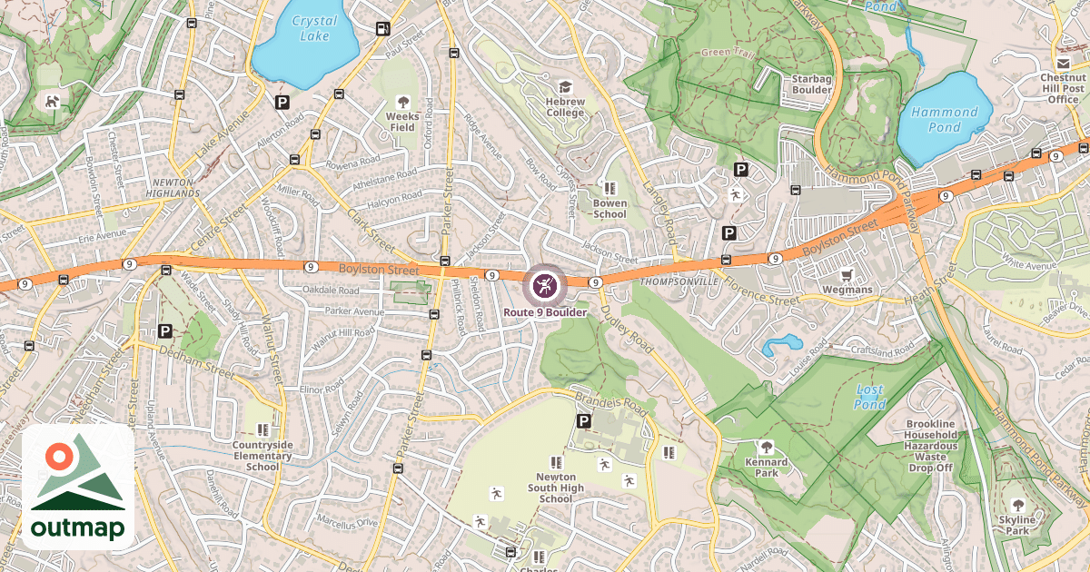Map of Route 9 Boulder