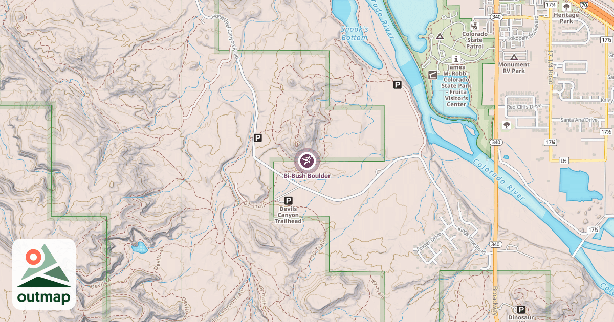 Map of Bi-Bush Boulder