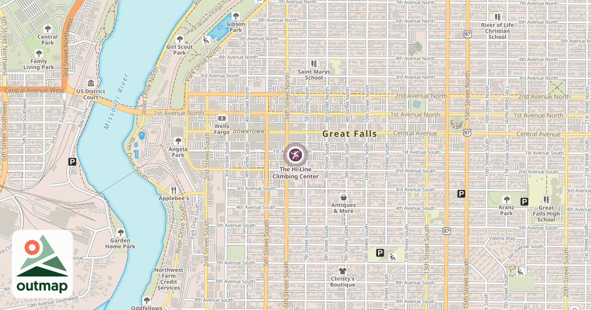 Map of The Hi-Line Climbing Center