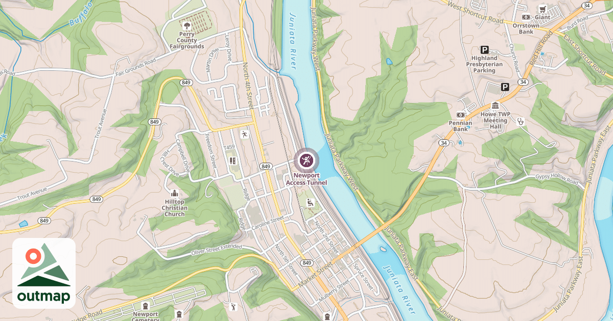 Map of Newport Access Tunnel