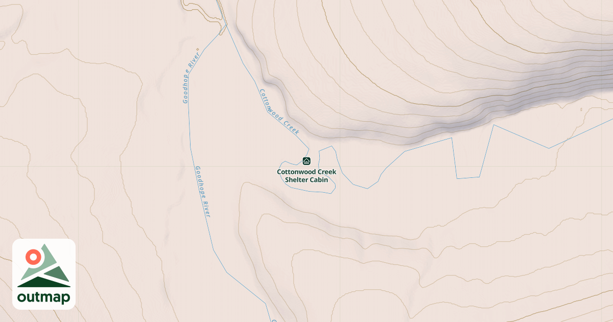 Map of Cottonwood Creek Shelter Cabin