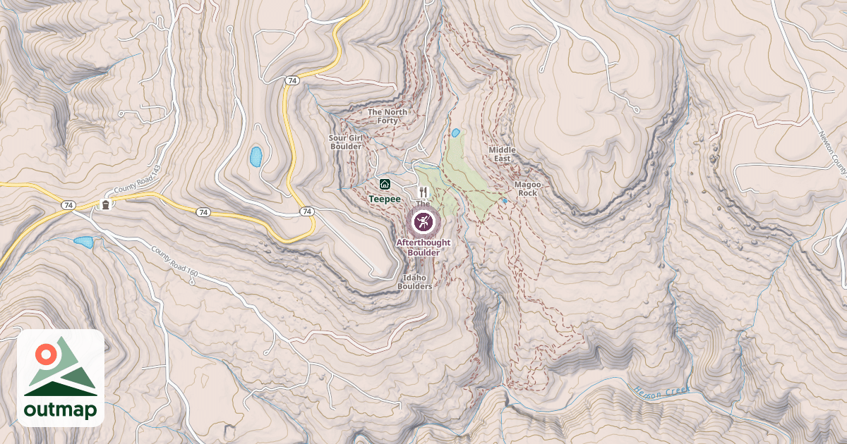 Map of Afterthought Boulder