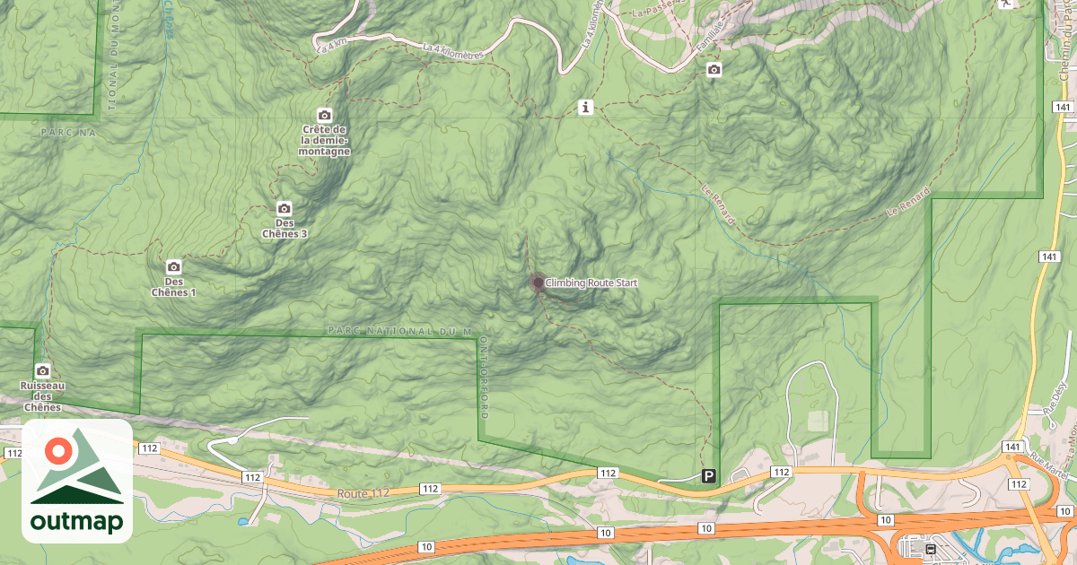 Map of Climbing Route Start