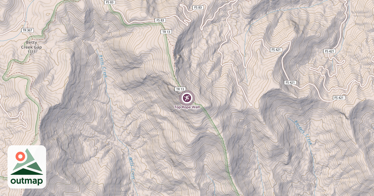 Map of Top Rope Wall