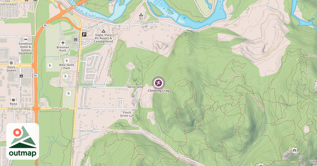 Map of Climbing Crag