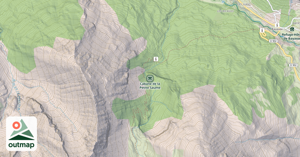 Map of Cabane de la Petite Saume