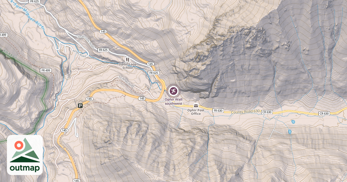 Map of Ophir Wall southwest