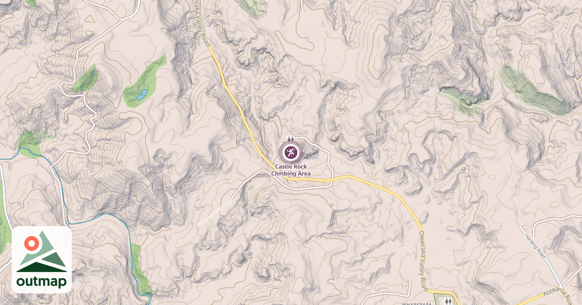 Map of Castle Rock Climbing Area