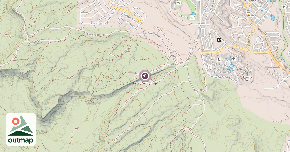 Map of Green Valley Gap