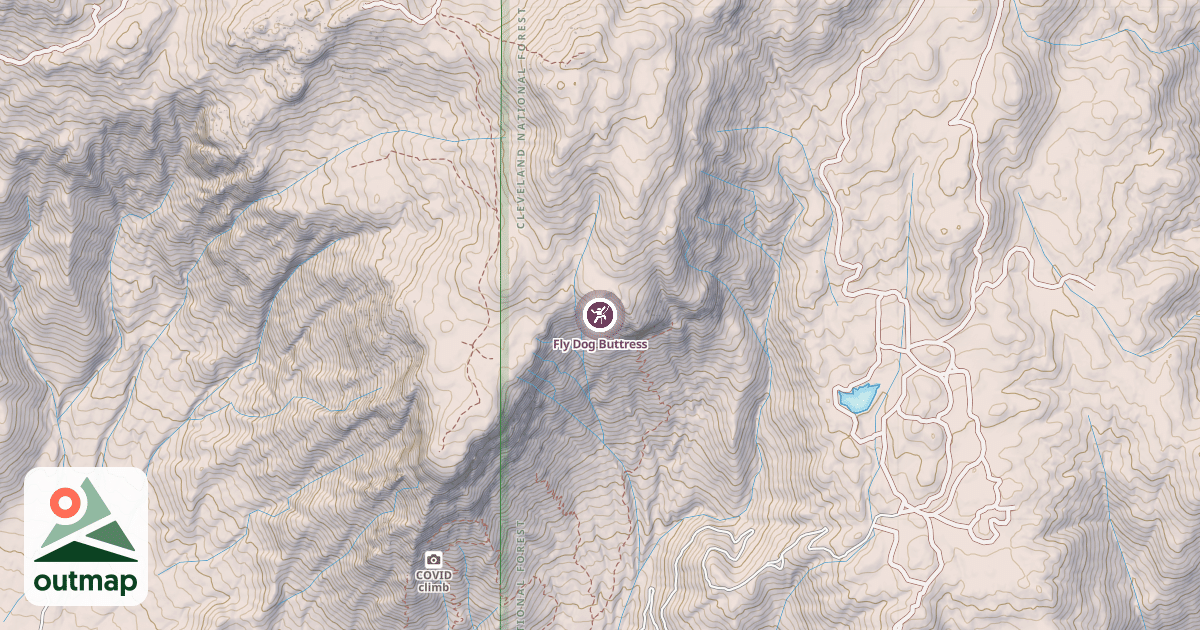 Map of Fly Dog Buttress