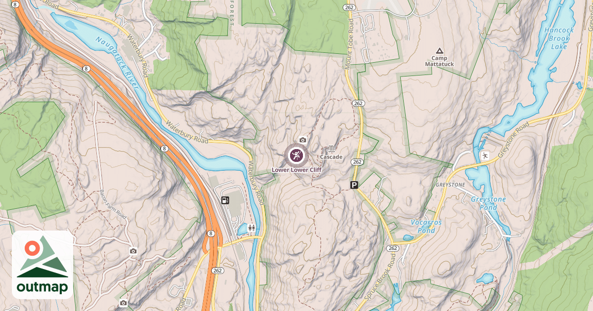 Map of Lower Lower Cliff