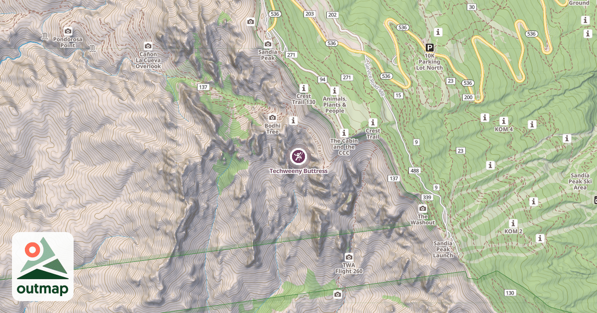 Map of Techweeny Buttress