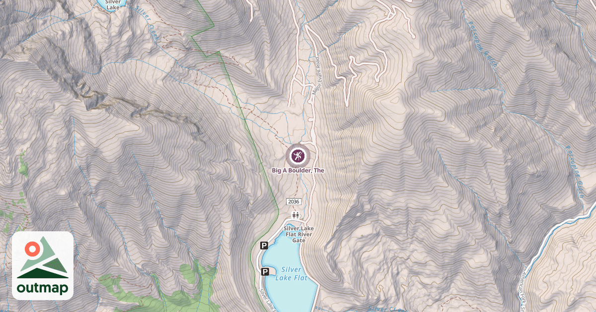 Map of Big A Boulder, The