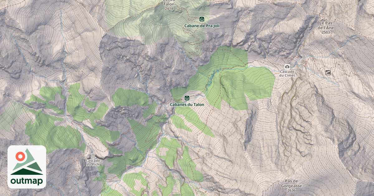 Map of Cabanes du Talon