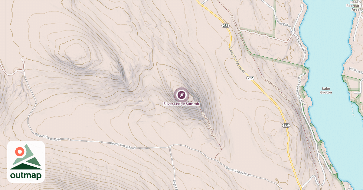 Map of Silver Ledge Summit