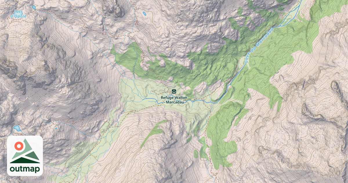 Map of Refuge Wallon - Marcadau