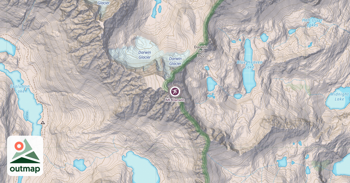 Map of Mt. Darwin