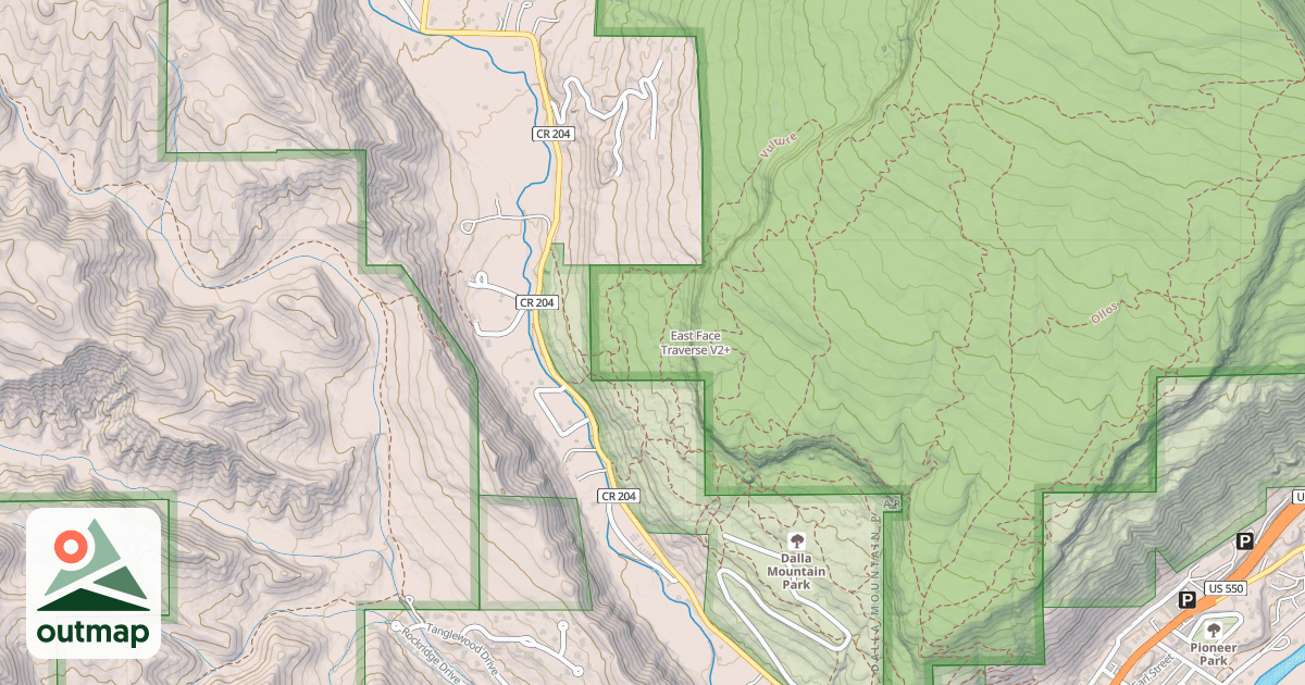 Map of East Face Traverse