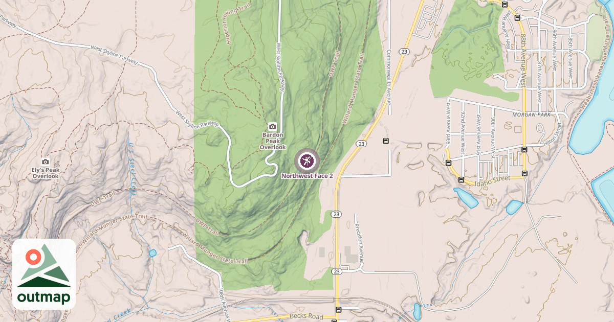Map of Northwest Face 2