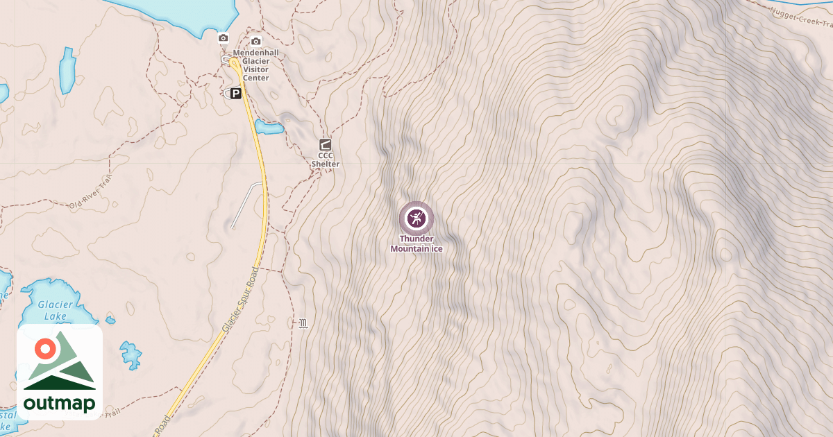 Map of Thunder Mountain ice