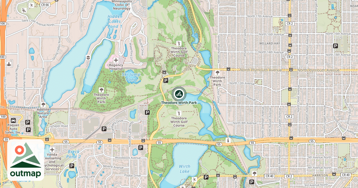Map of Theodore Wirth Park