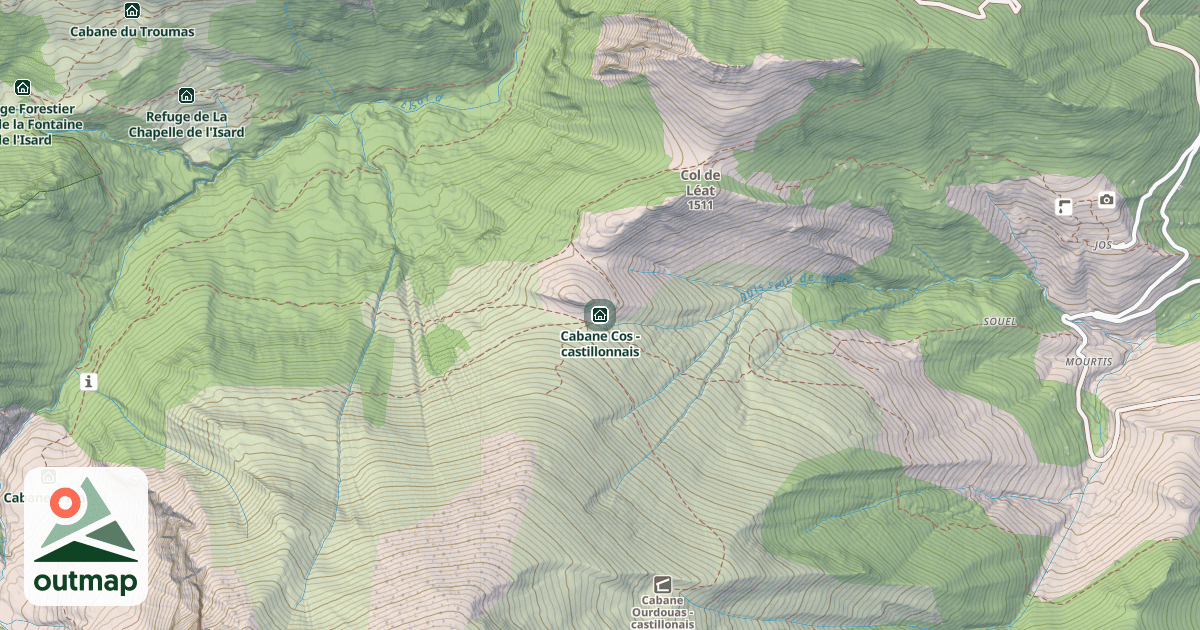 Map of Cabane Cos - castillonnais