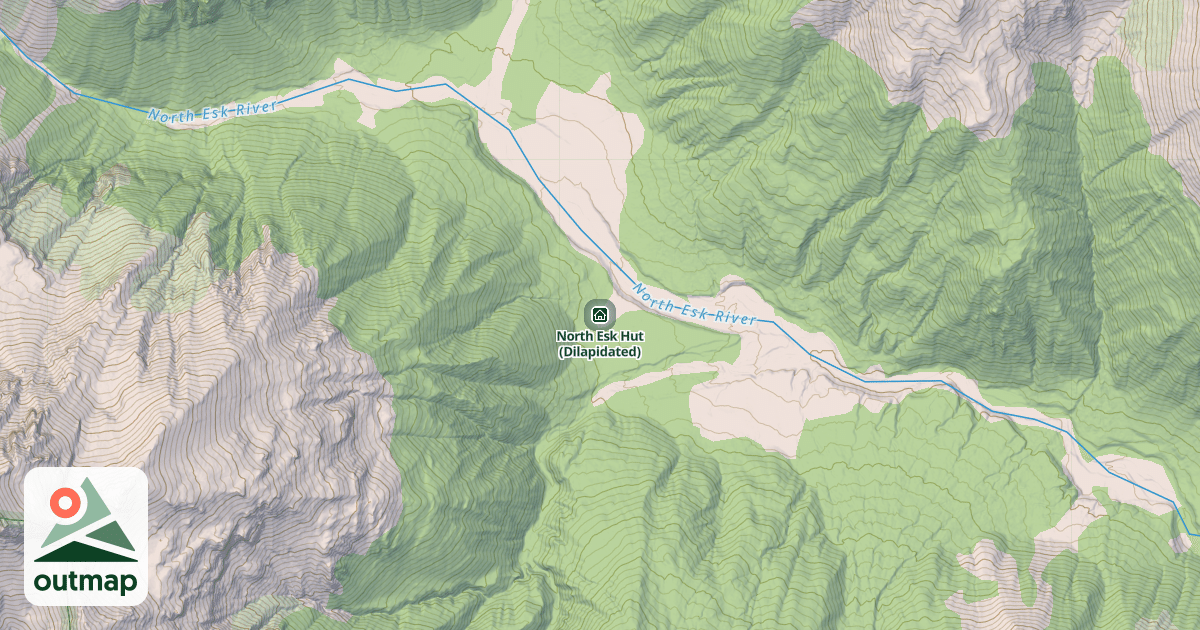 Map of North Esk Hut (Dilapidated)