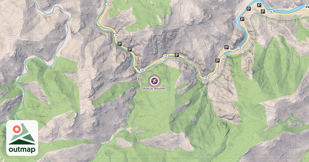 Map of Boxcar Boulder