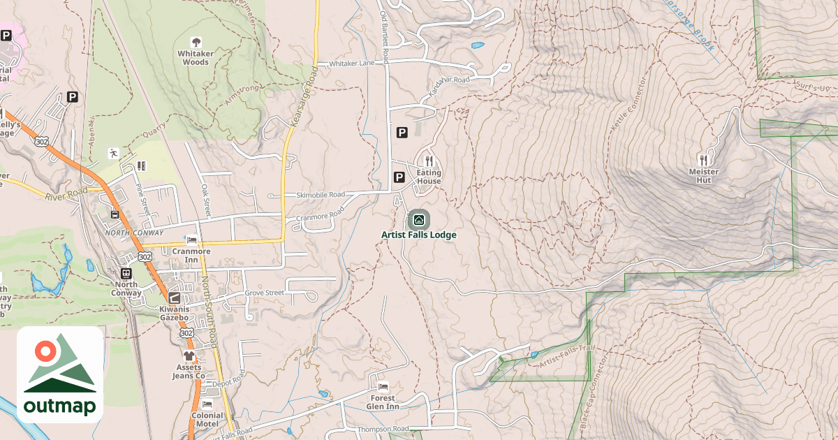 Map of Artist Falls Lodge