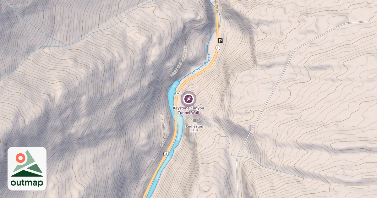 Map of Keystone Canyon Tunnel Wall