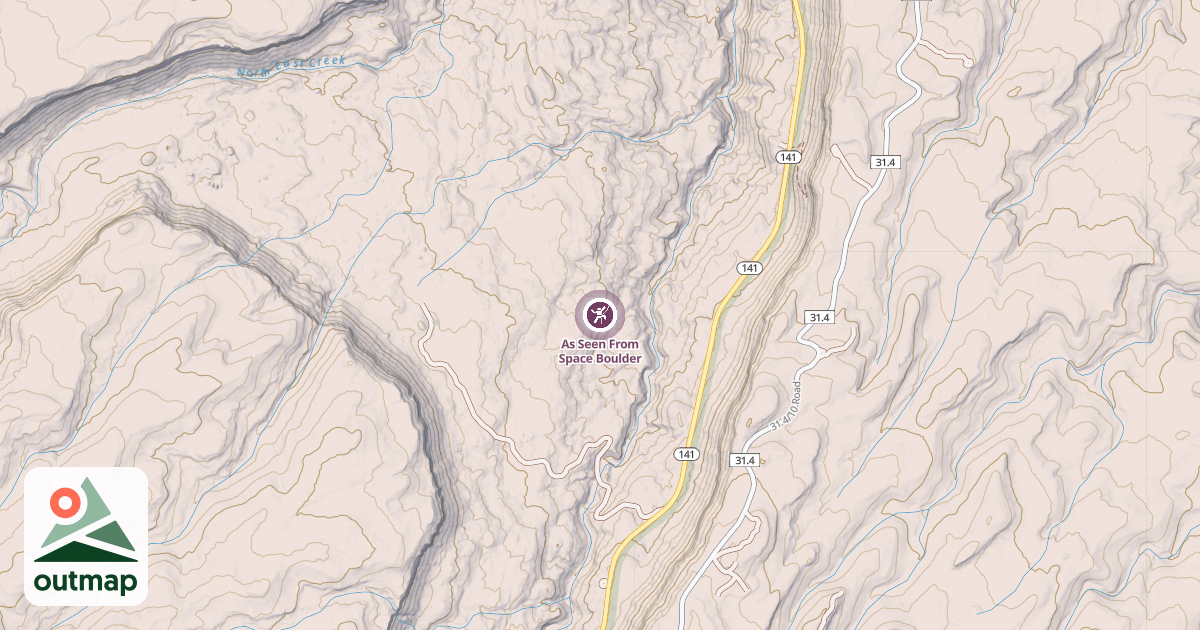 Map of As Seen From Space Boulder
