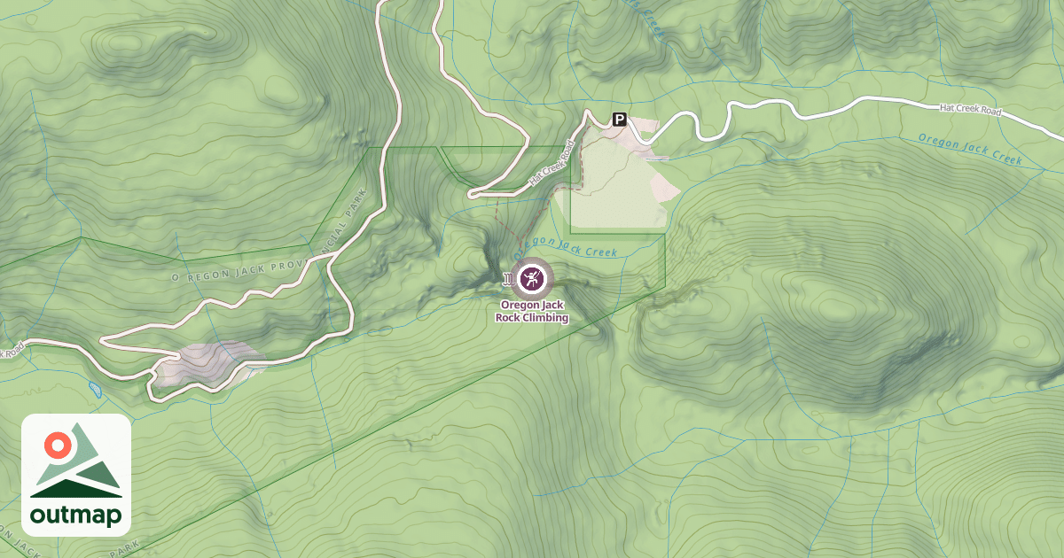 Map of Oregon Jack Rock Climbing