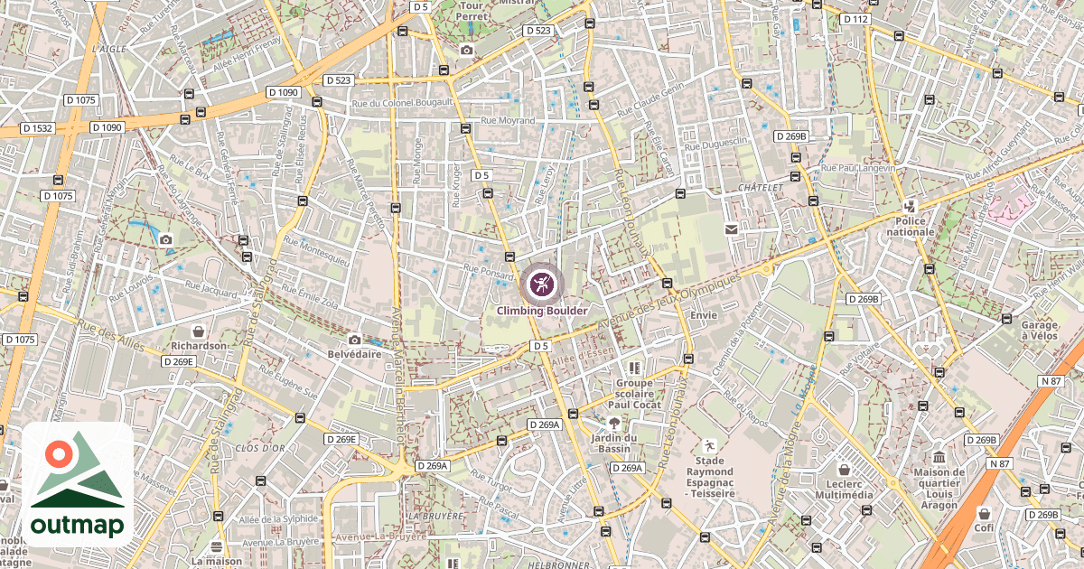 Map of Climbing Boulder