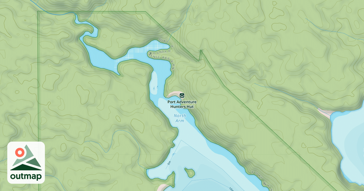 Map of Port Adventure Hunters Hut