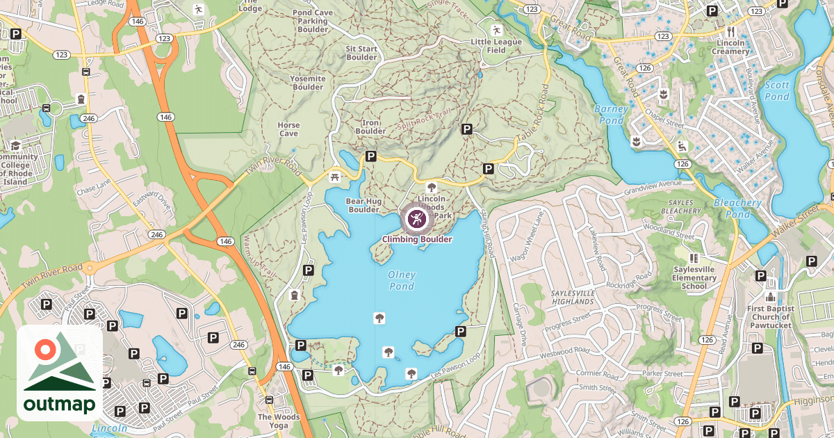 Map of Climbing Boulder
