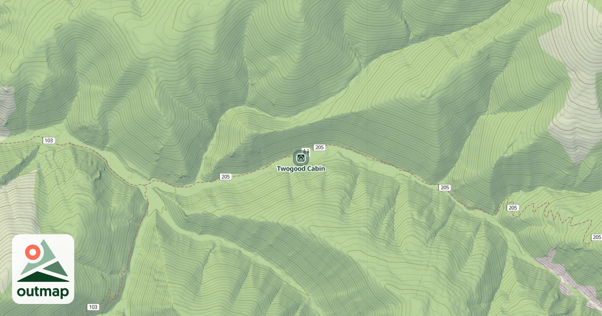 Map of Twogood Cabin