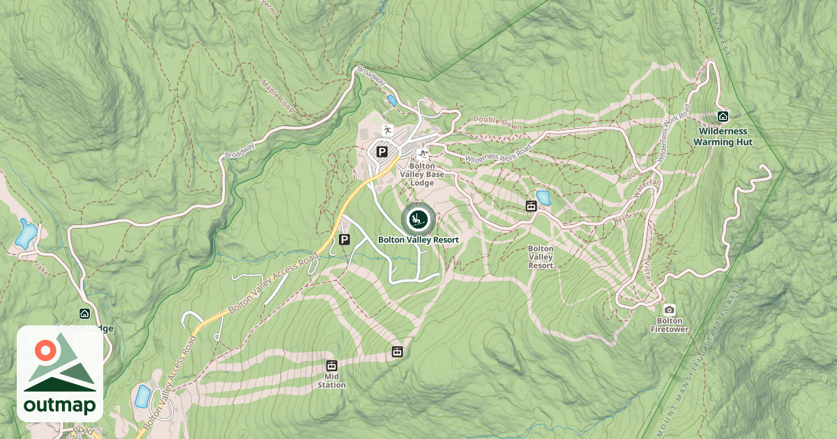 Map of Bolton Valley Resort