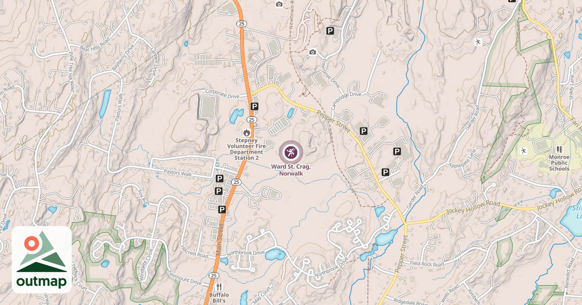 Map of Ward St. Crag, Norwalk
