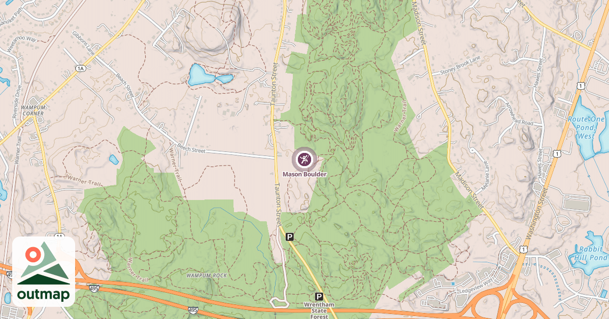 Map of Mason Boulder