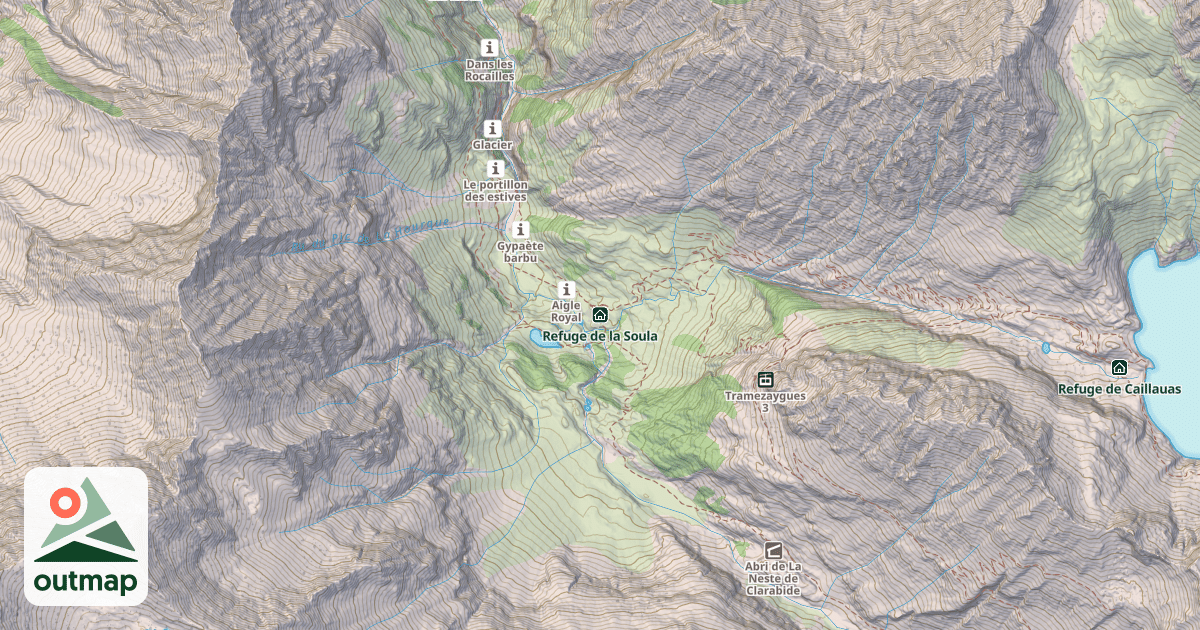 Map of Refuge de la Soula