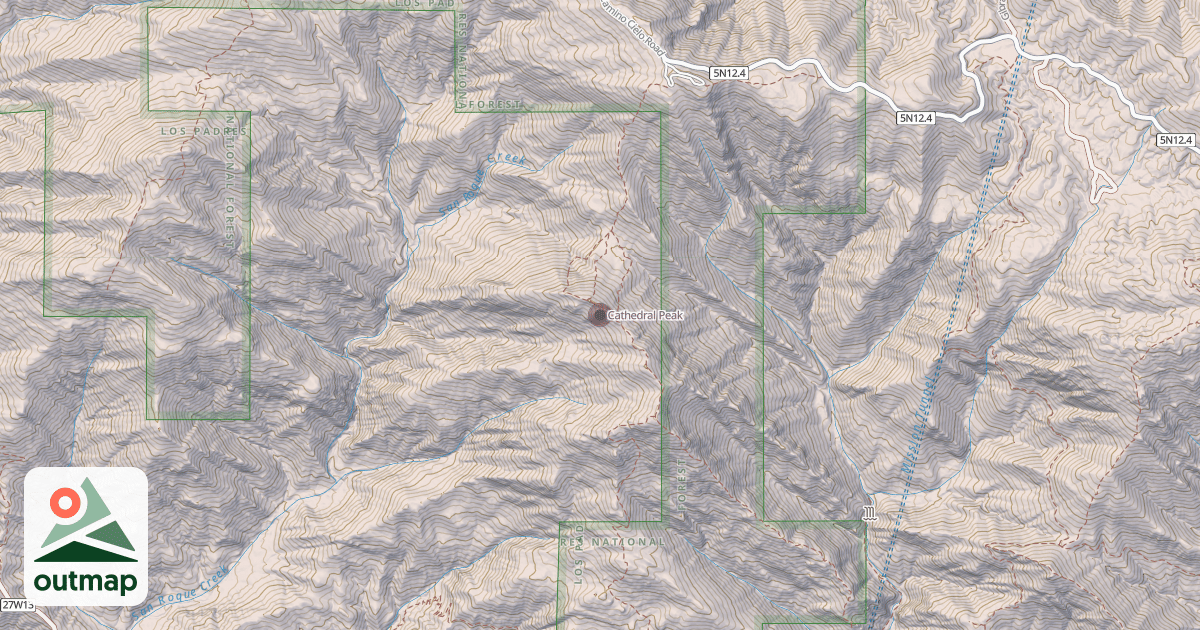 Map of Cathedral Peak