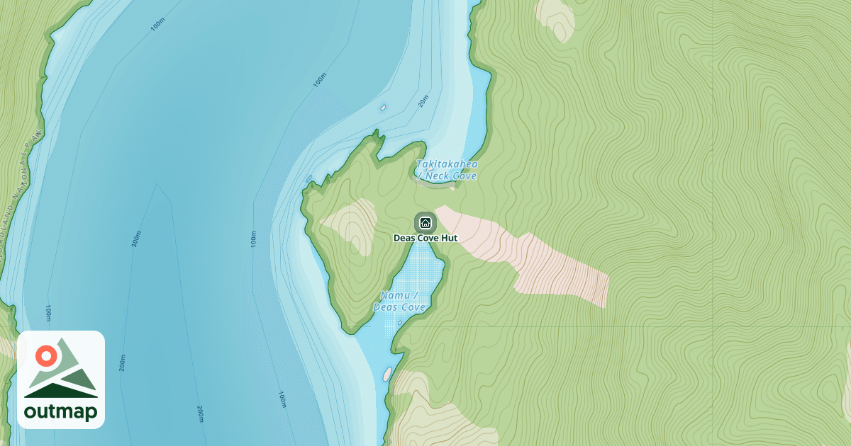 Map of Deas Cove Hut