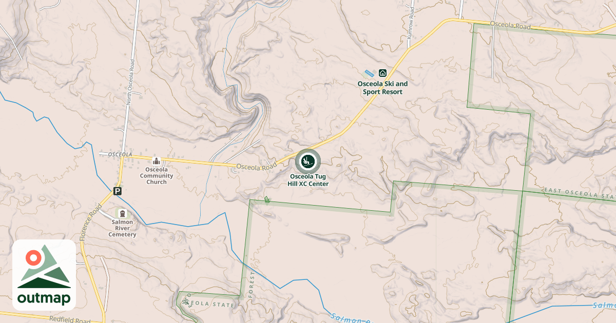 Map of Osceola Tug Hill XC Center