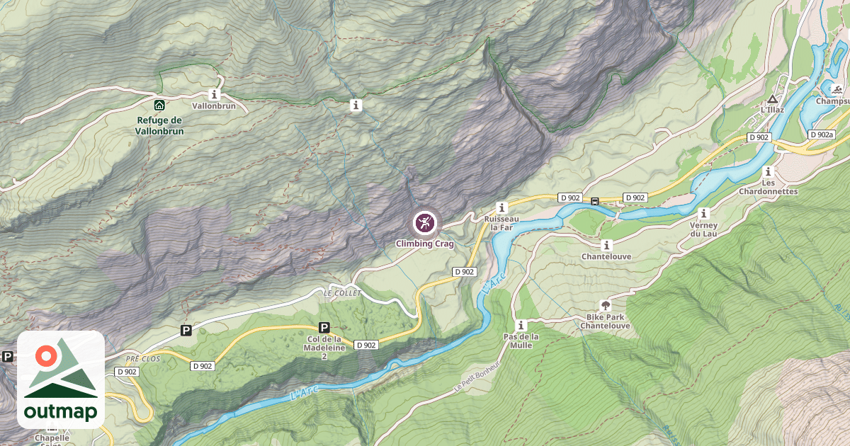 Map of Climbing Crag