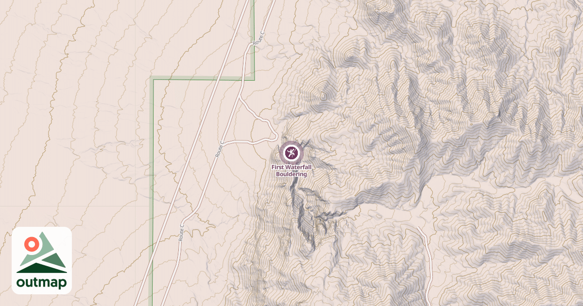 Map of First Waterfall Bouldering