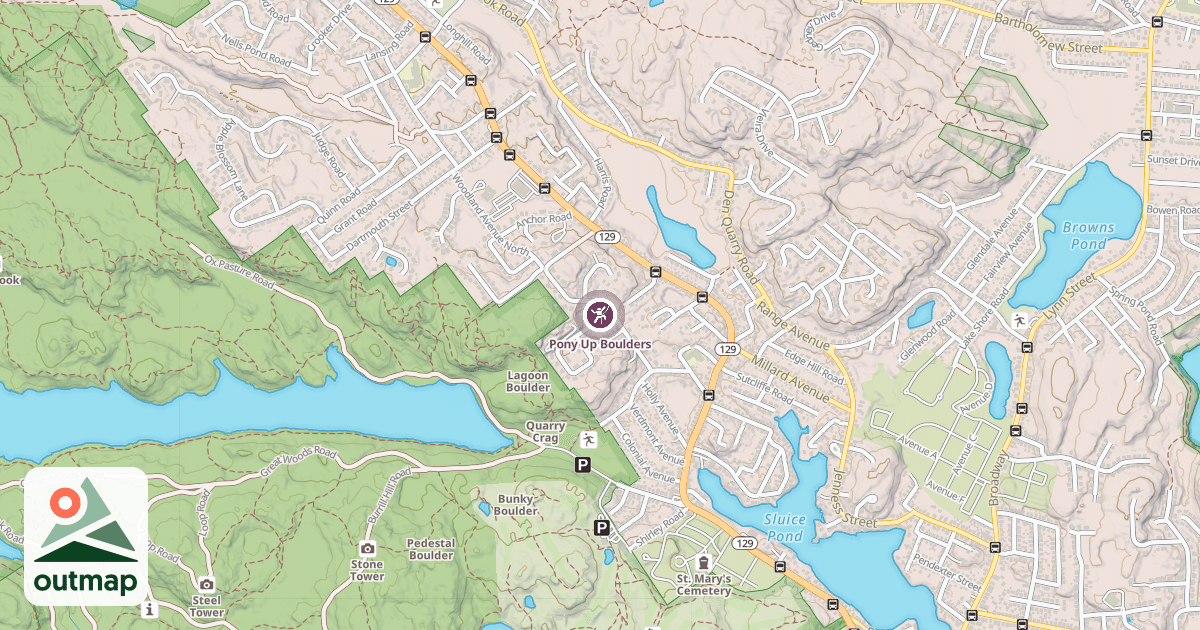 Map of Pony Up Boulders