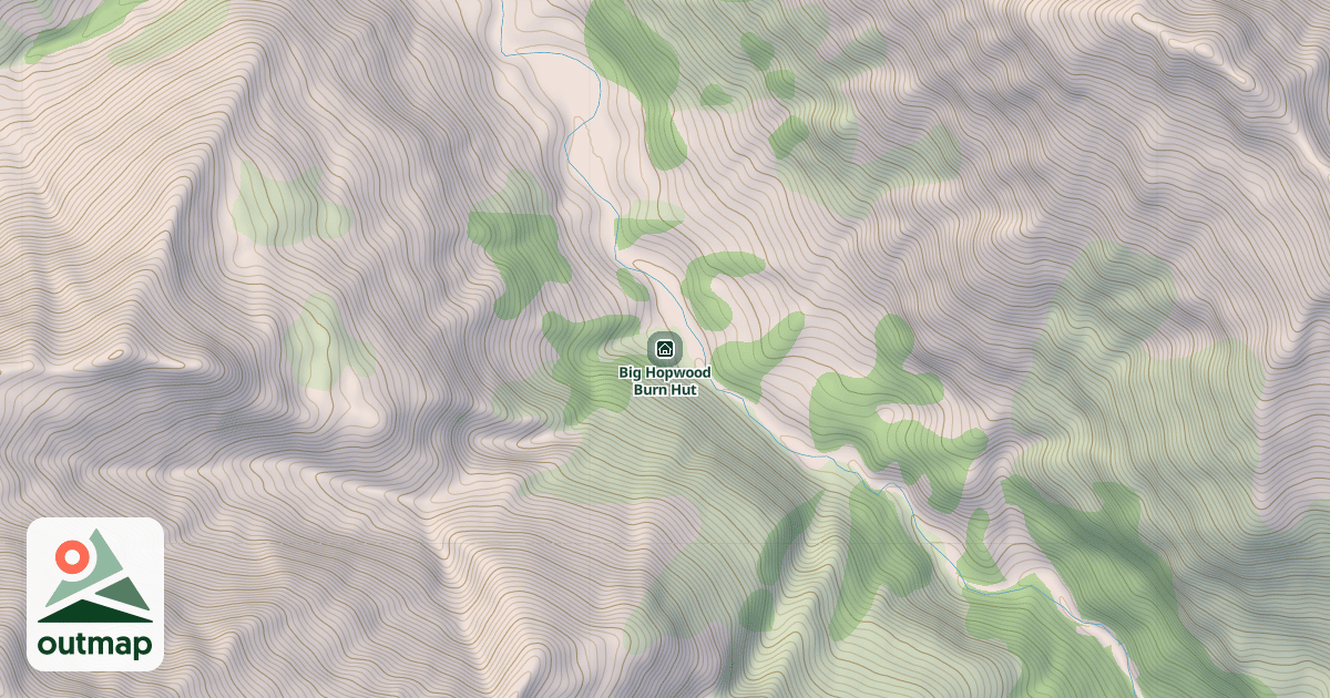 Map of Big Hopwood Burn Hut