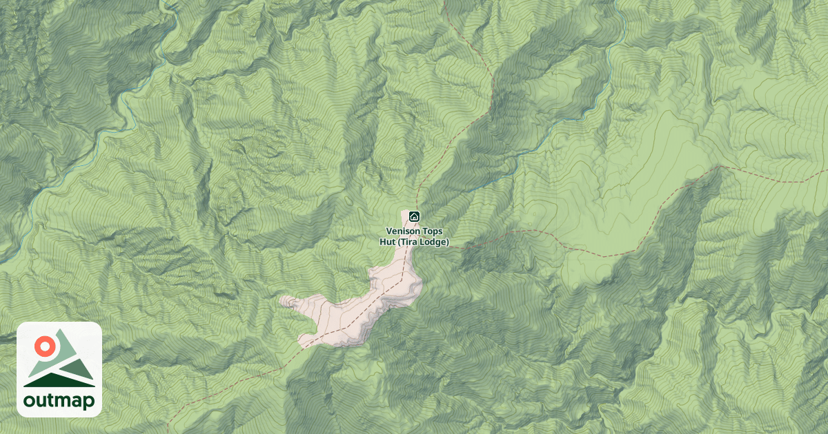 Map of Venison Tops Hut (Tira Lodge)